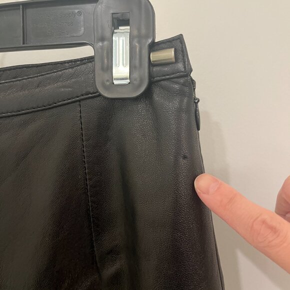 1990's Vintage Claude Montana Pieced Black Leather Pants Italy Size 40 MINT - Picture 13 of 13